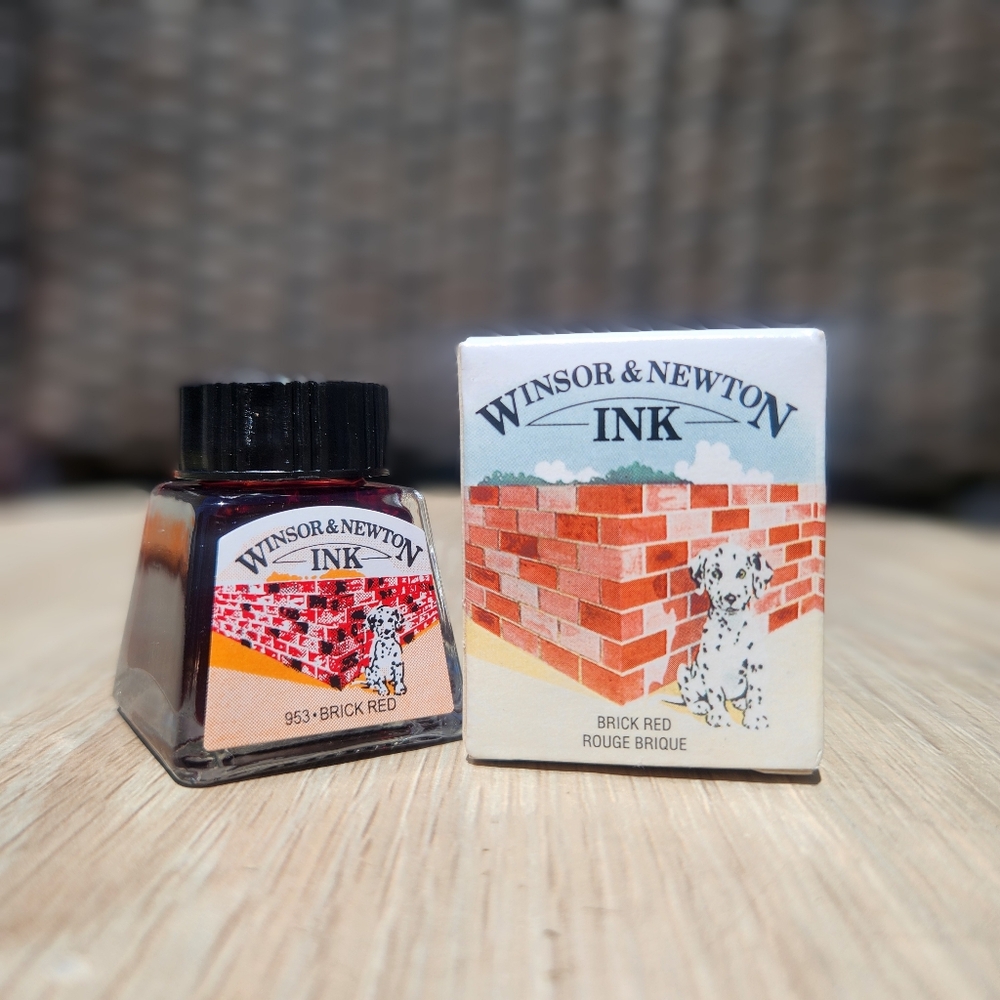Winsor & Newton Drawing Ink 14ml Bottle Brick Red Shimmer NEW Art Supplies NEW